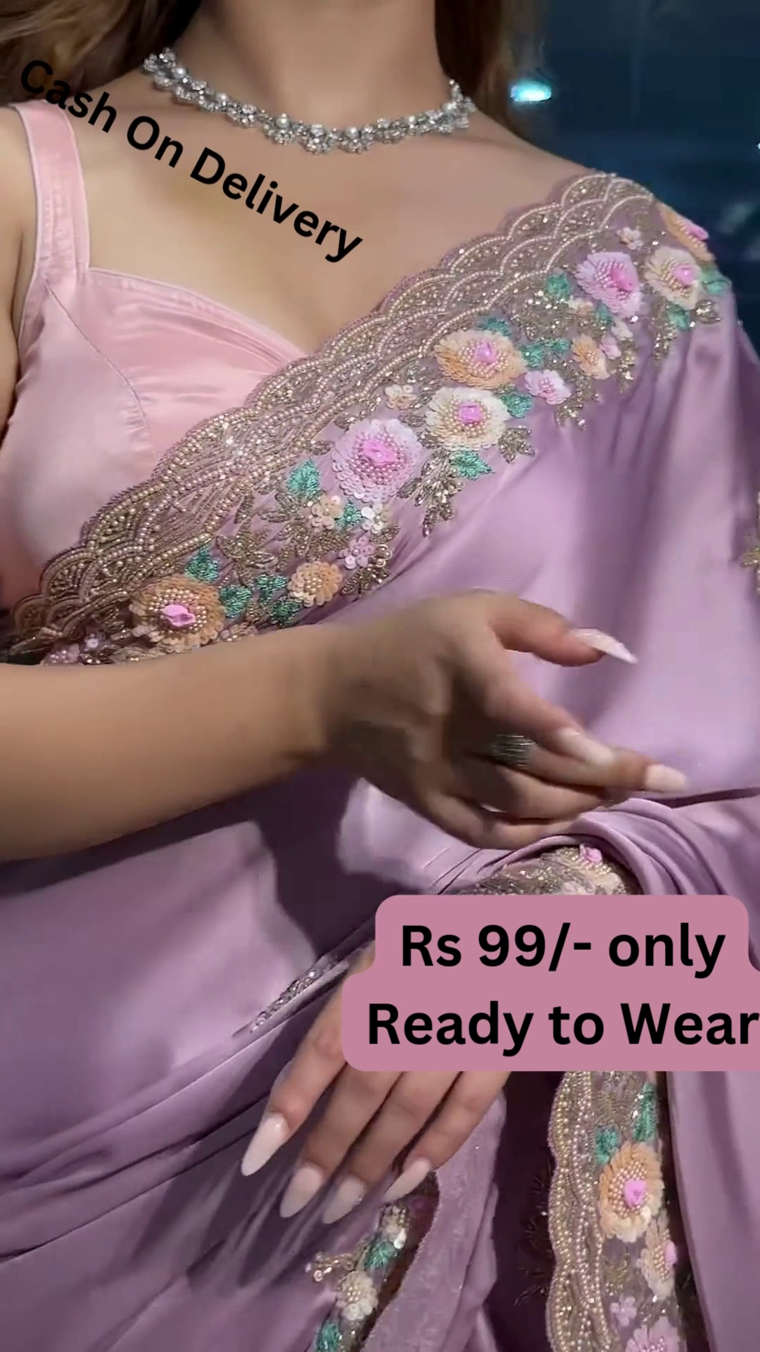 Elegant Pink Ready-to-Wear Saree – Glam Look