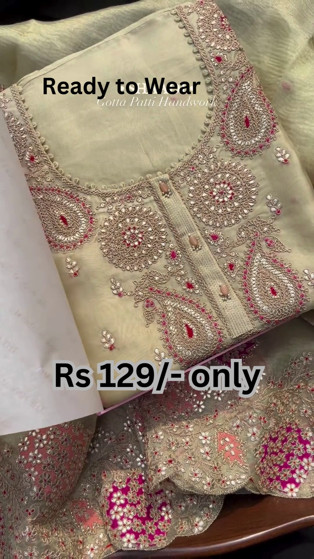 Gotta Patti Embroidered Ready-to-Wear Suit – Festive Elegance