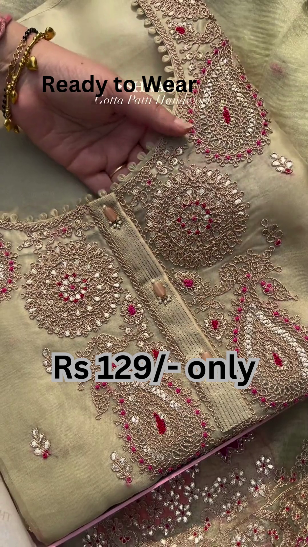 Gotta Patti Embroidered Ready-to-Wear Suit – Festive Elegance