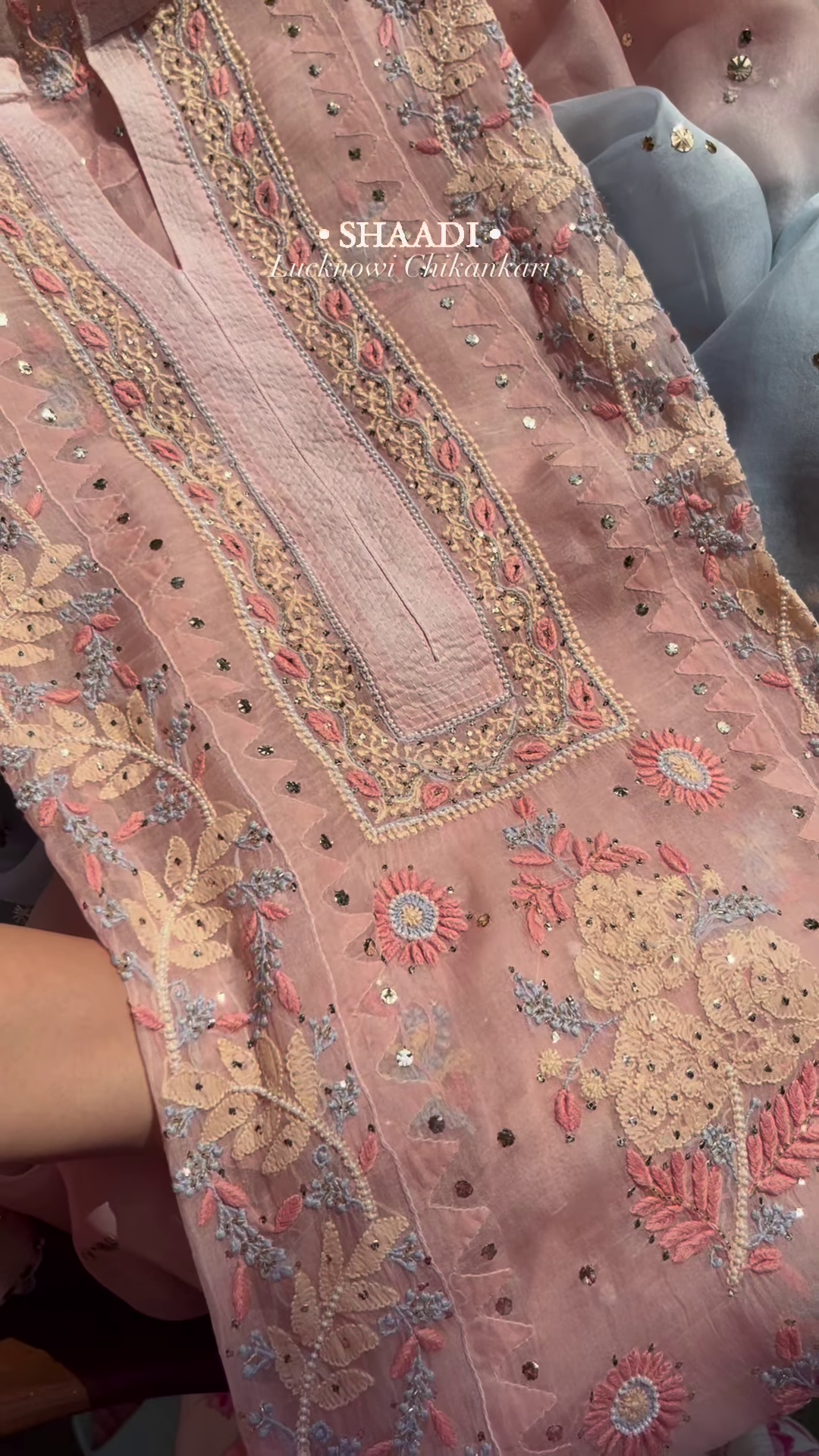 Chikankari Embroidered Kurta Set – Soft Pastel Luxury Look