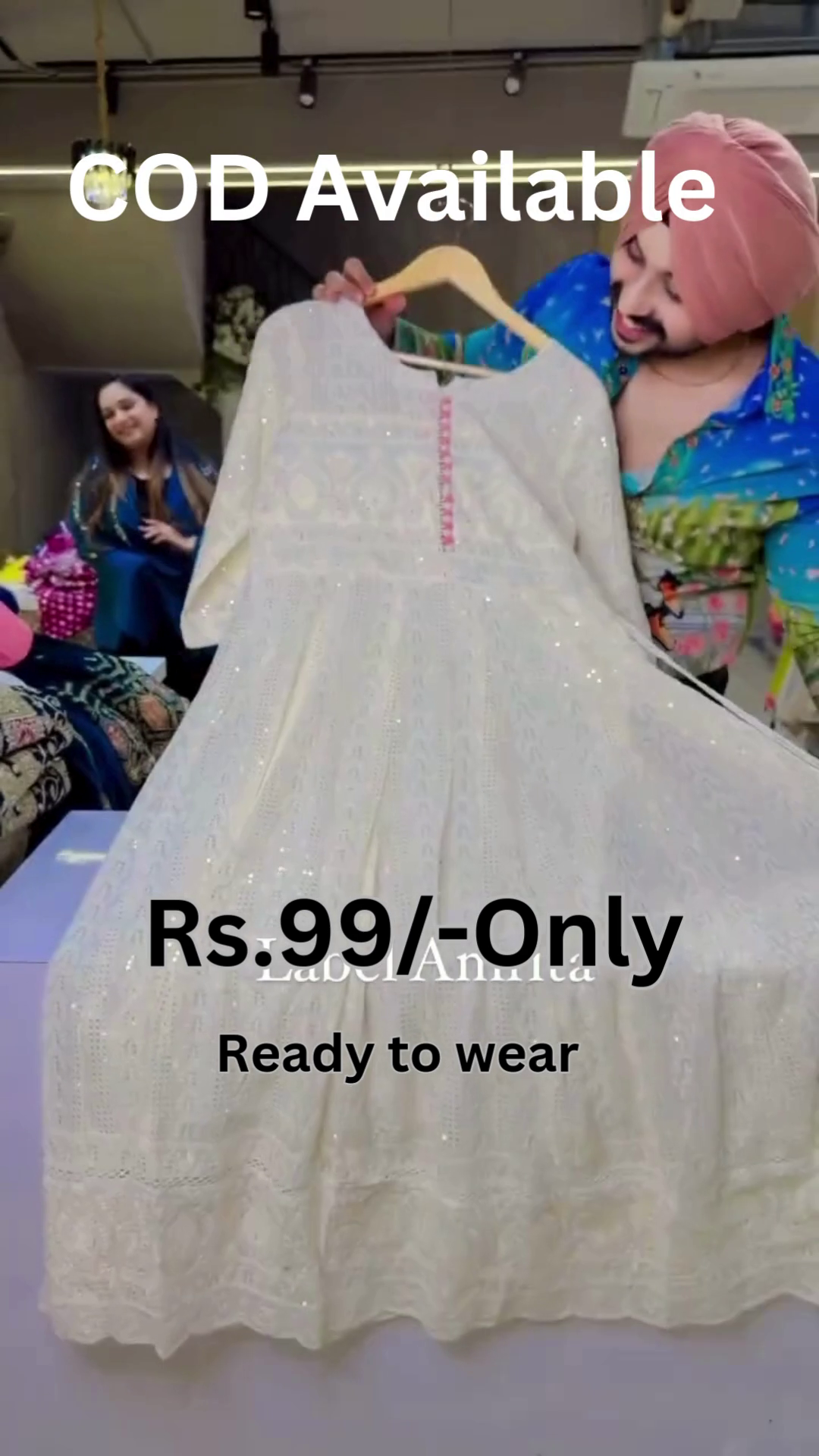Elegant White Anarkali Dress – Graceful Look