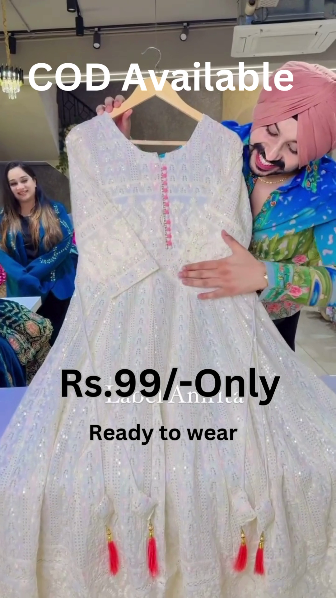 Elegant White Anarkali Dress – Graceful Look