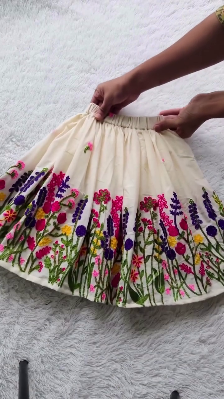 Matching Floral Top & Skirt Set – Vibrant Ethnic Fusion Look