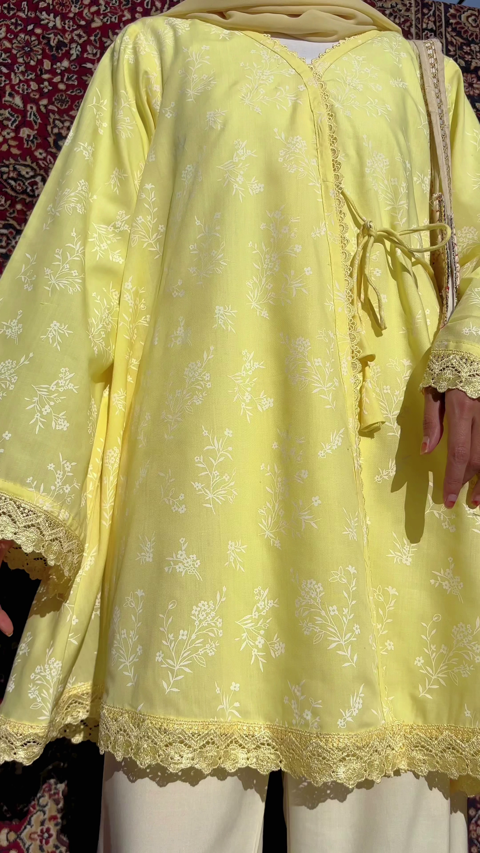 Sunny Yellow Floral Kurti Set – Soft Elegance for Everyday Grace