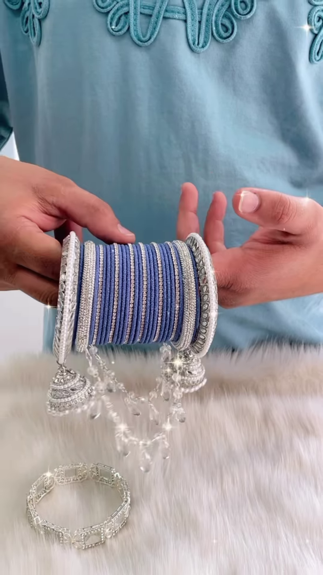 💙 Royal Blue Bridal Bangle Set