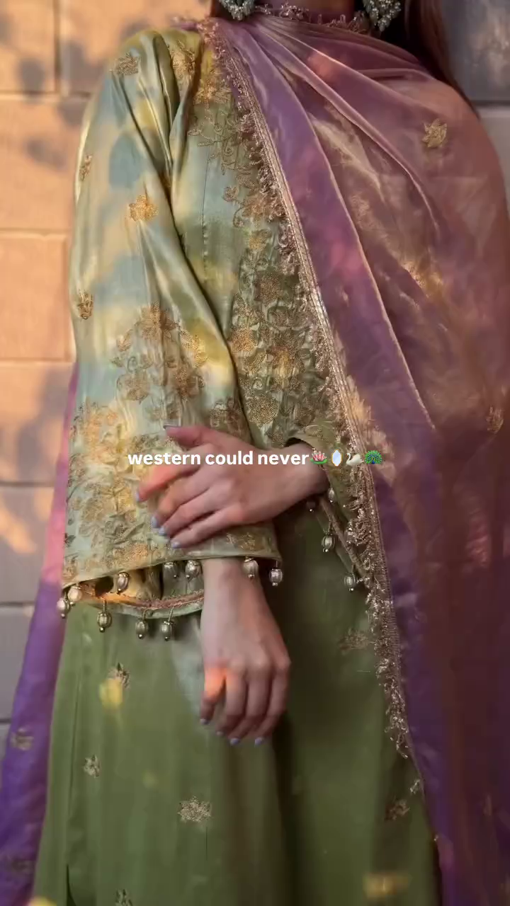 Royal Green & Lavender Embroidered Ensemble – A Touch of Heritage Glam