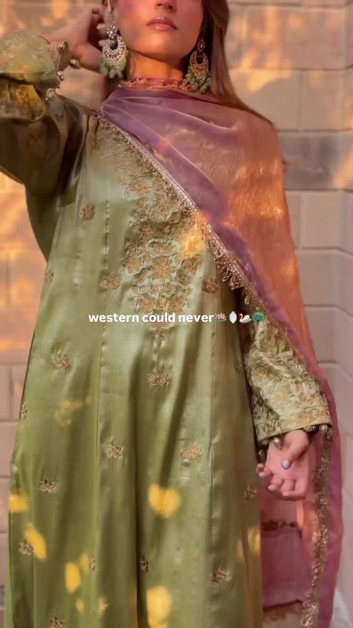 Royal Green & Lavender Embroidered Ensemble – A Touch of Heritage Glam