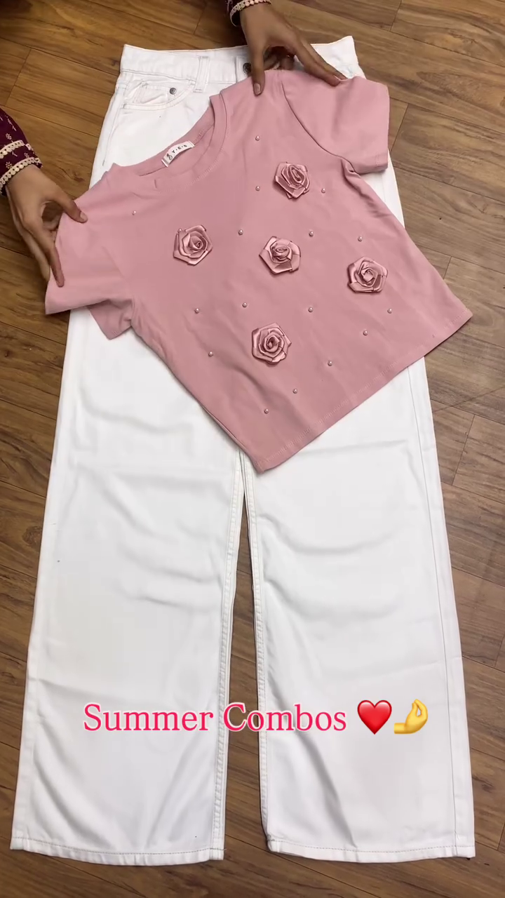 Blush Breeze Top & Denim Ease – The Perfect Summer Combo