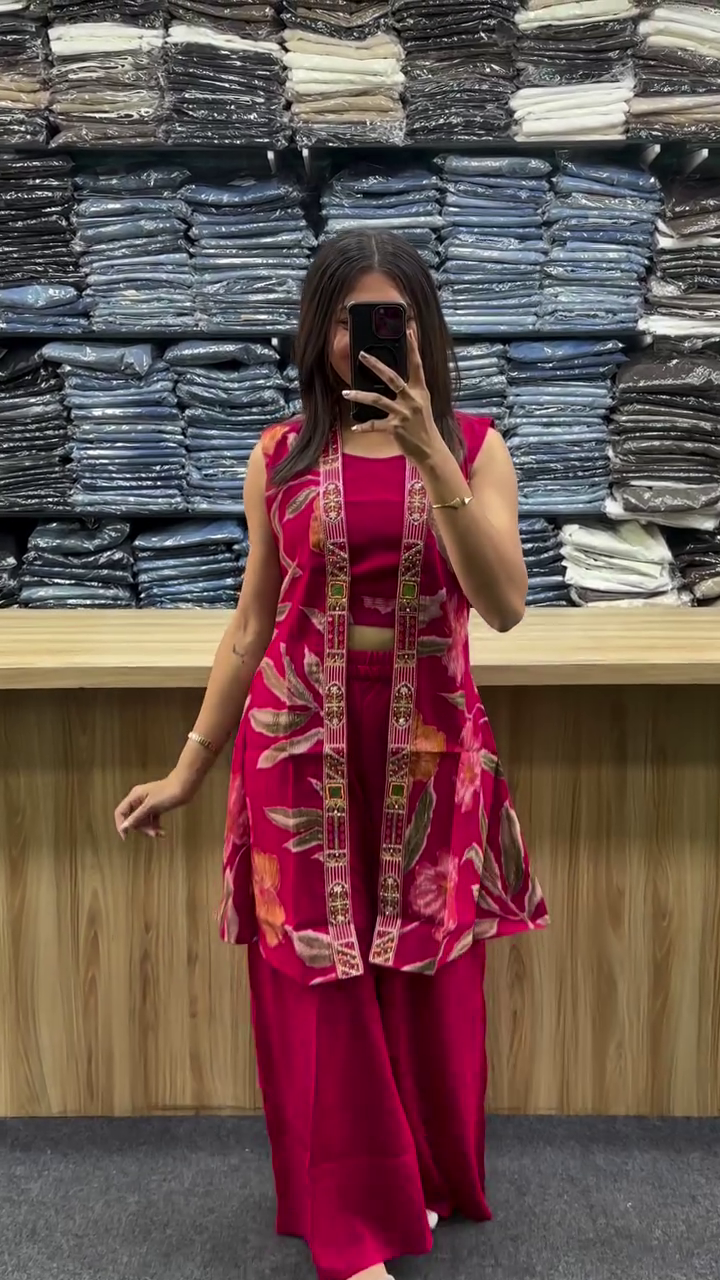 Trendy Floral Jacket Co-ord – Stylish Layered Look for Every Day!