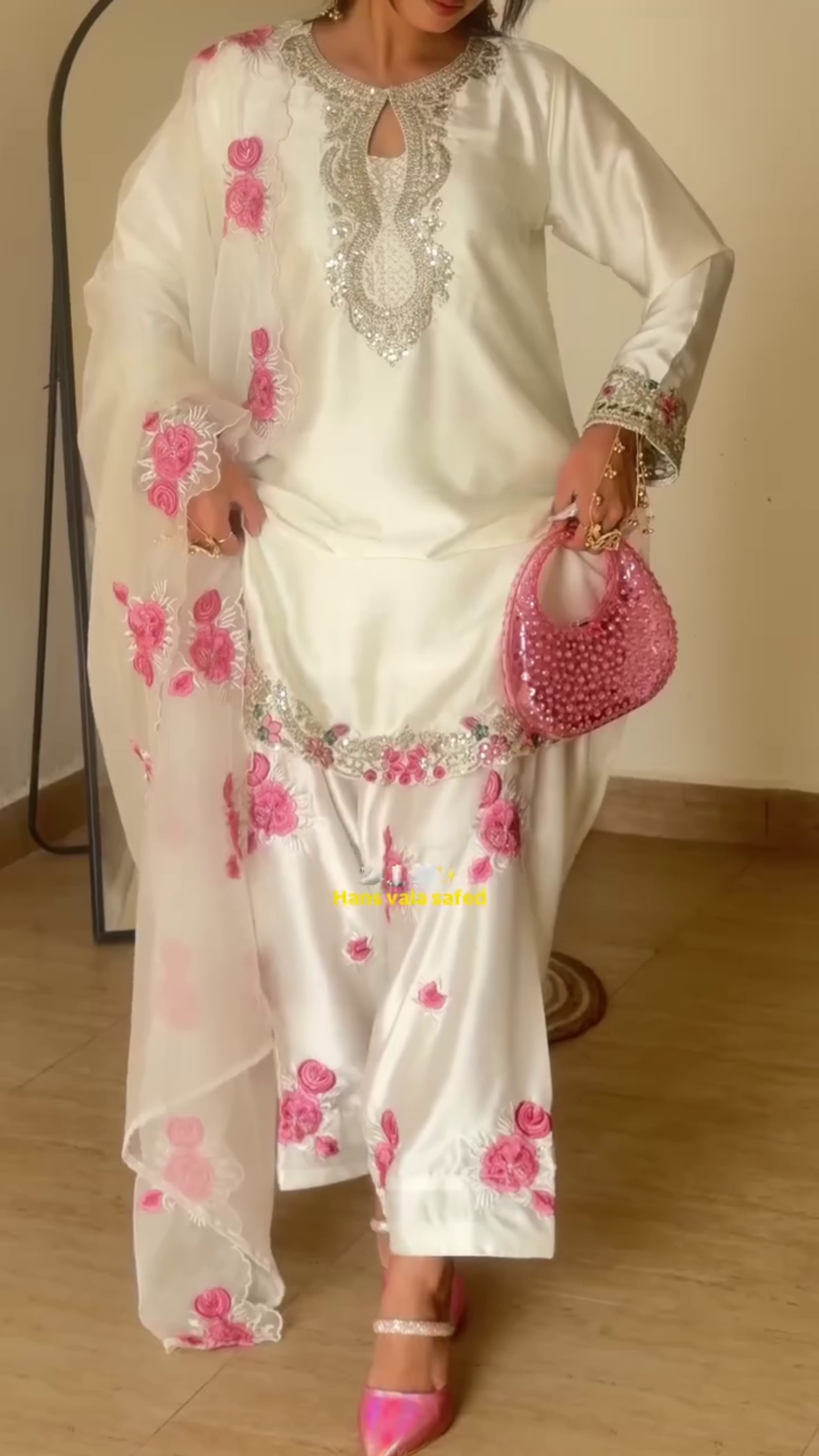 Elegant White Floral Suit – Soft, Graceful & Summer Perfect!