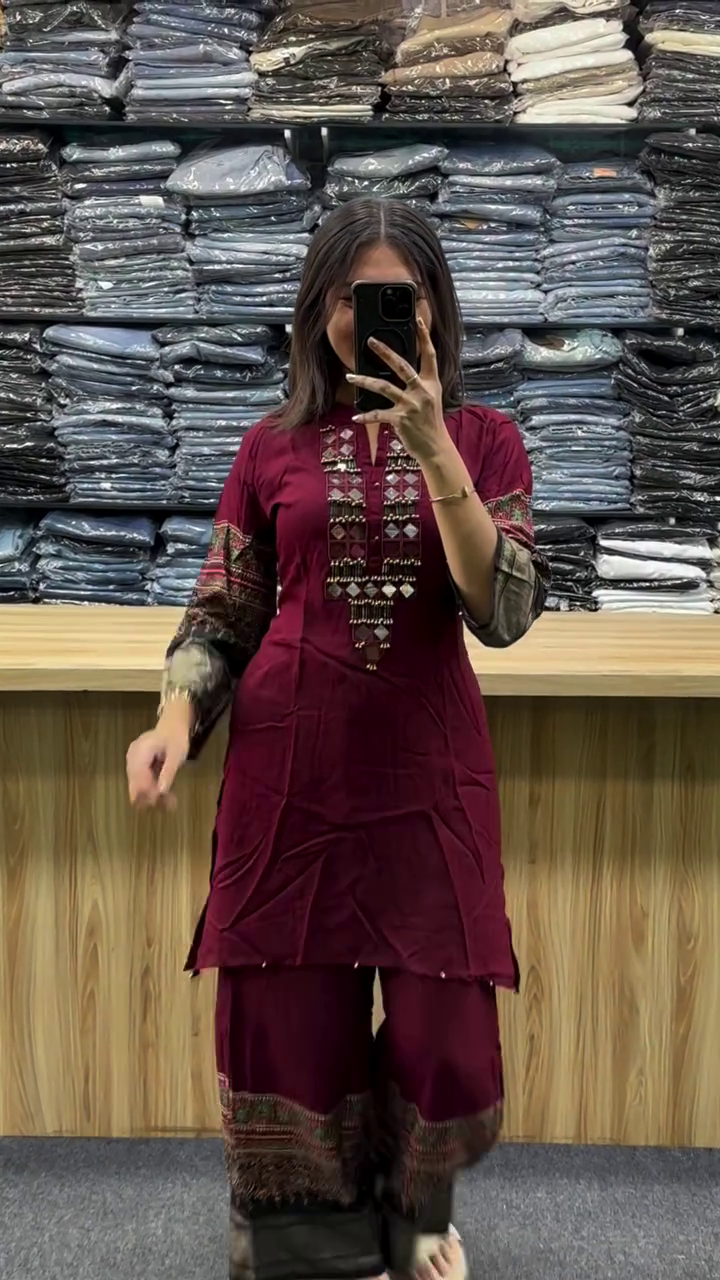 Designer Maroon Kurti – Ethnic Elegance with Modern Touch!