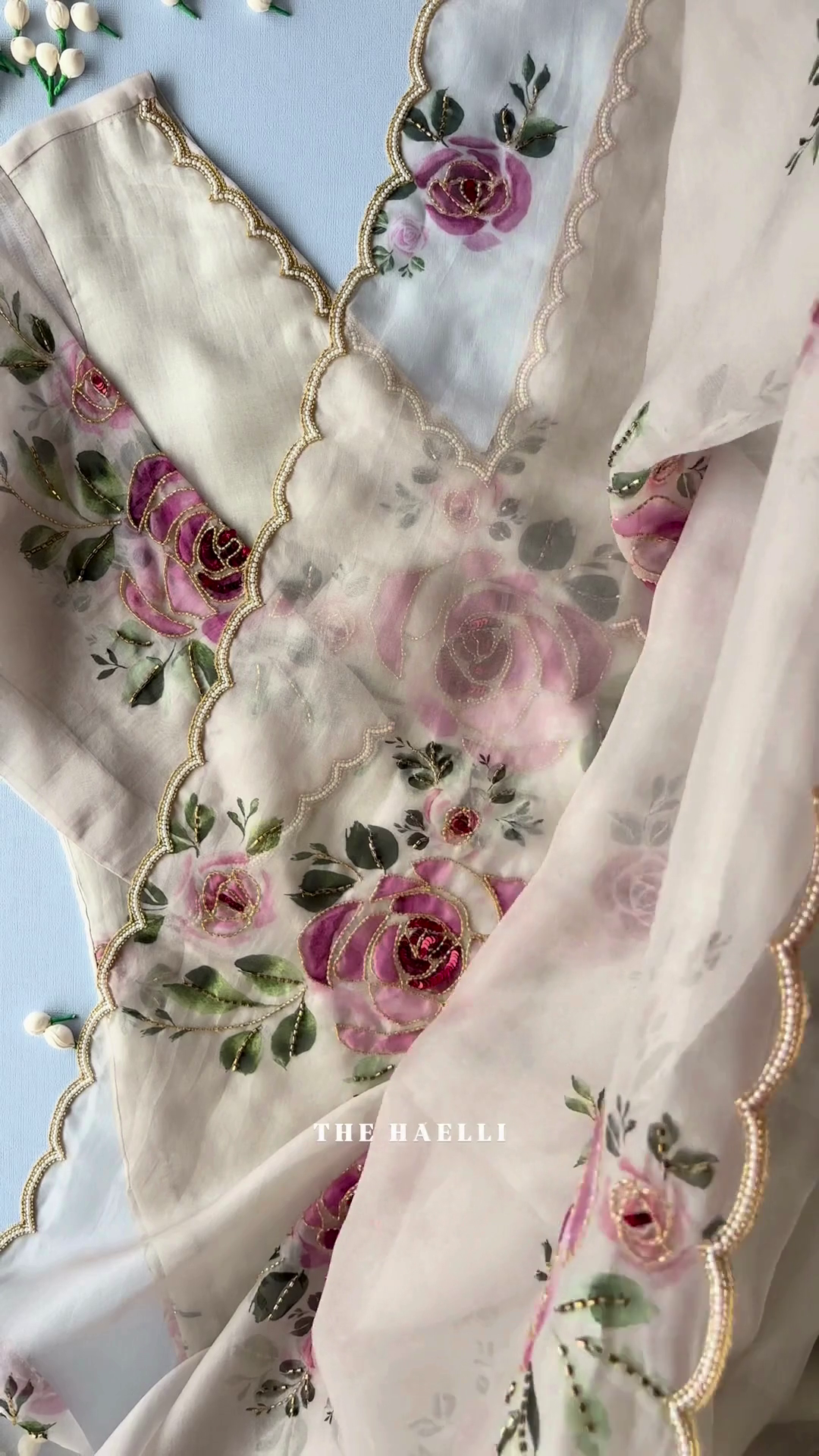 Luxury Organza Floral Suit – Soft, Elegant & Designer Vibes!