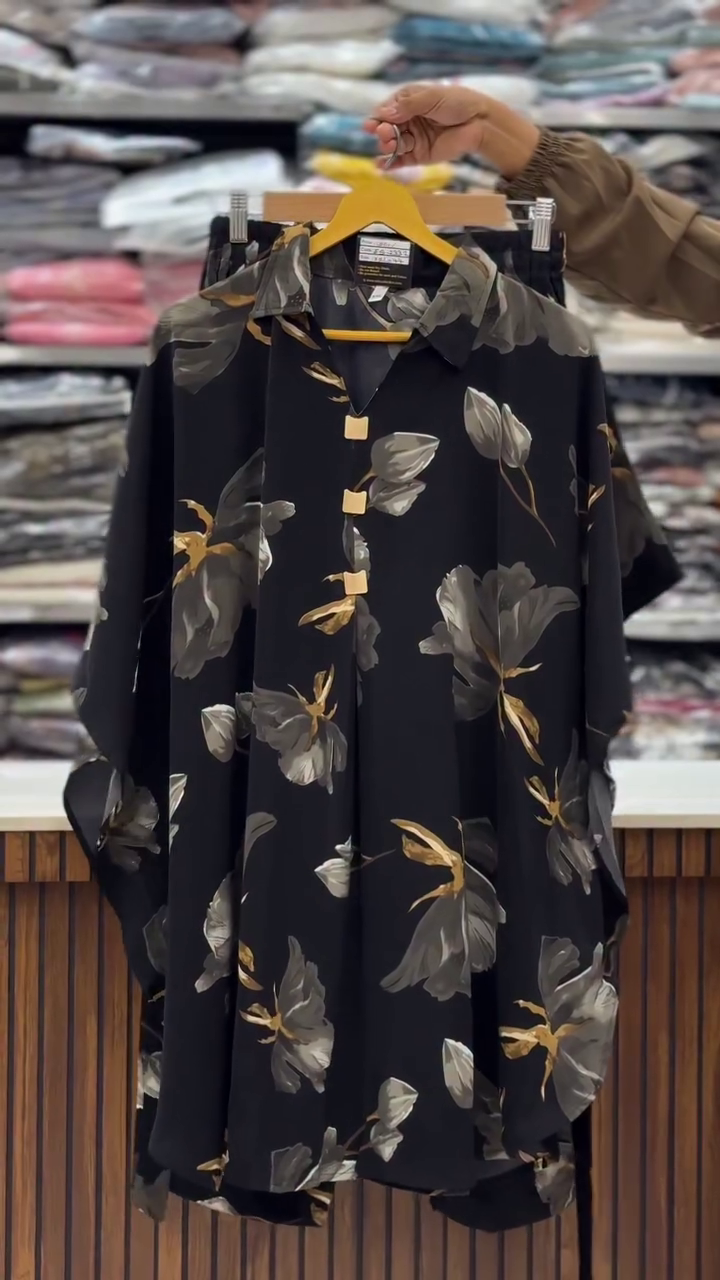 Elegant Black Floral Shirt – Bold, Stylish & Versatile!