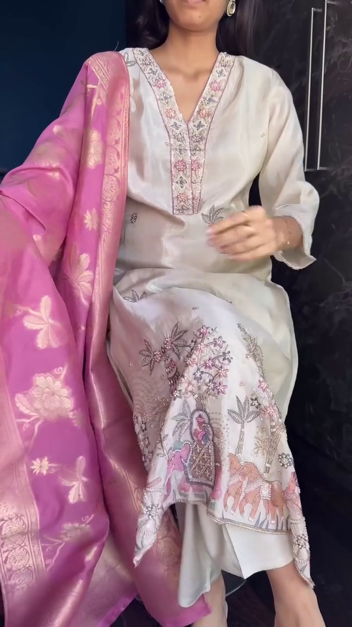 Premium Pastel Embroidered Kurta – Elegant, Soft & Festive Ready