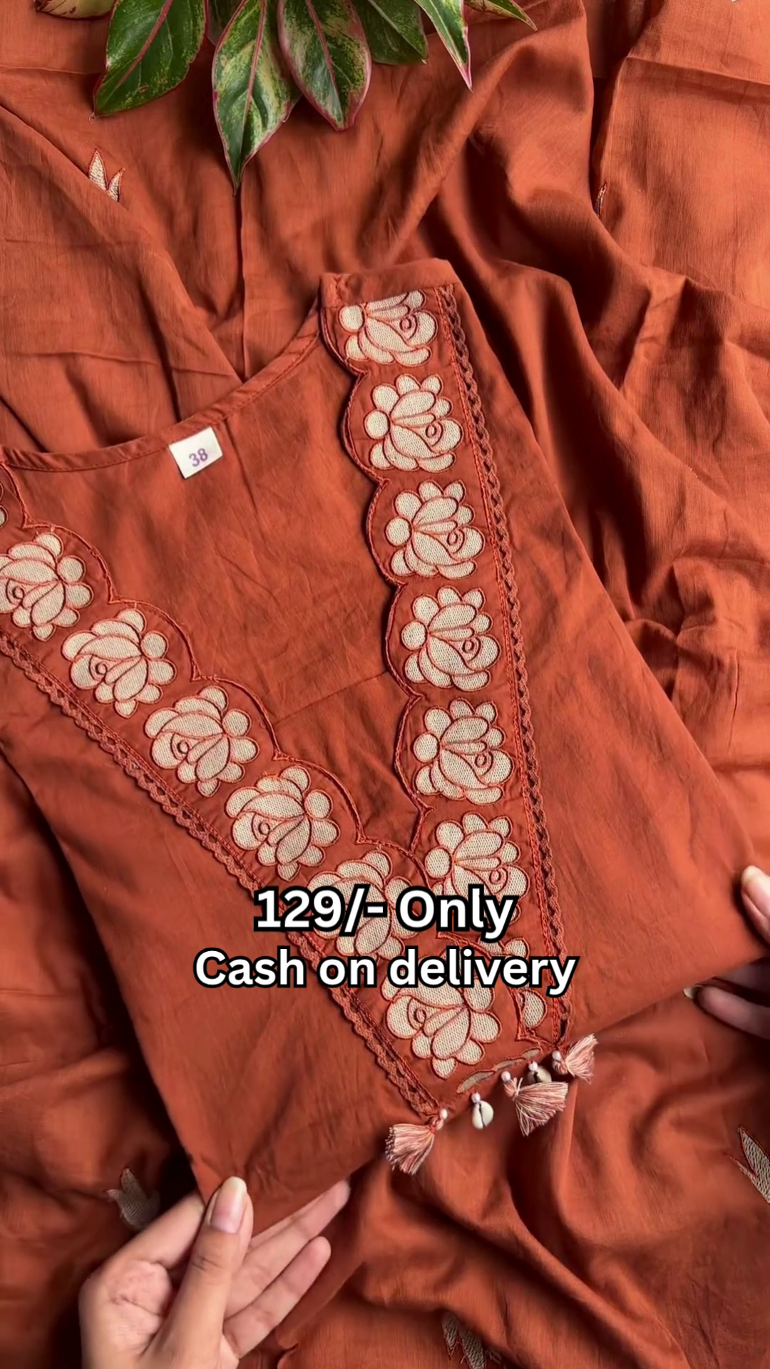 Stylish Rust Embroidered Kurta – Modern Design with Traditional Touch
