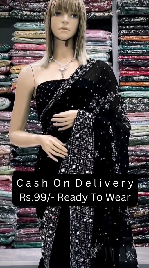 Classic Black & White Ready-to-Wear Saree – Timeless Elegance Made Easy