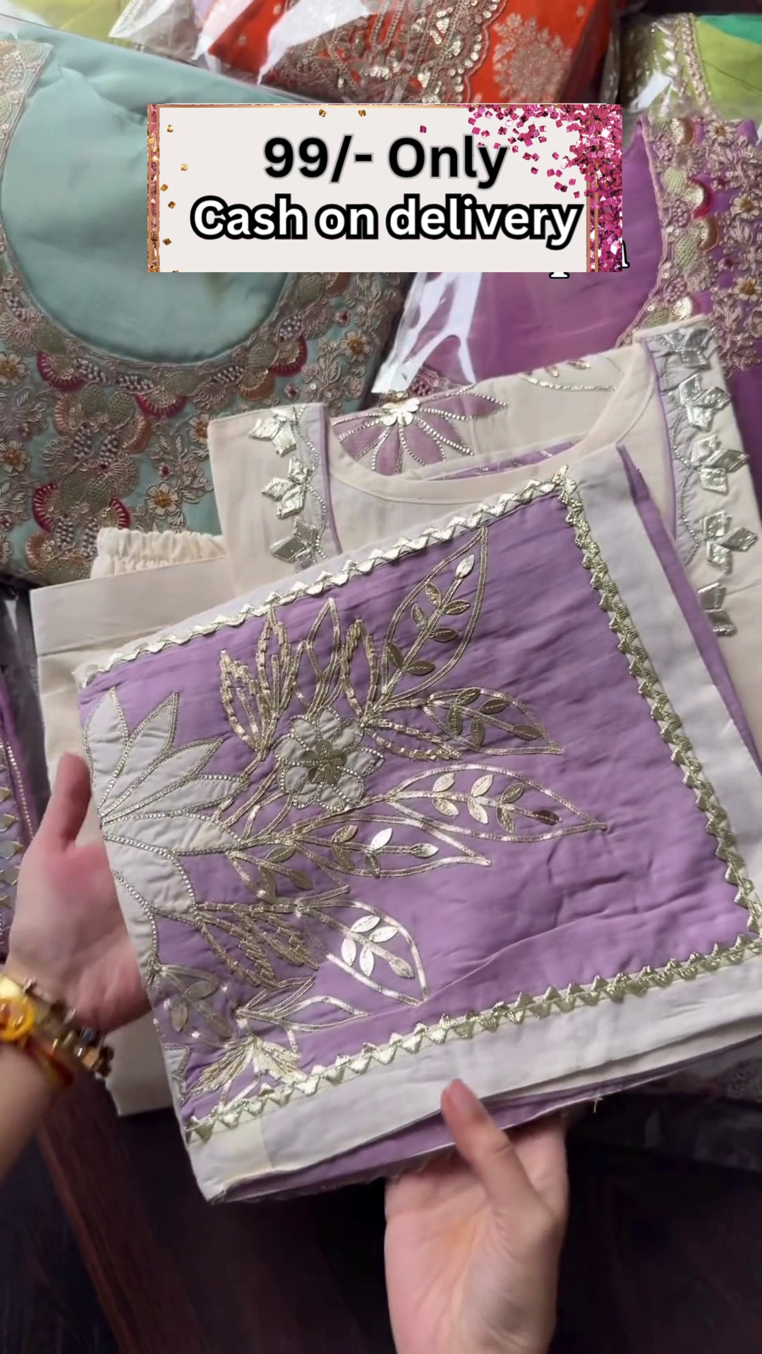 Elegant Lavender Handwork Dress Material – Premium Designer Look