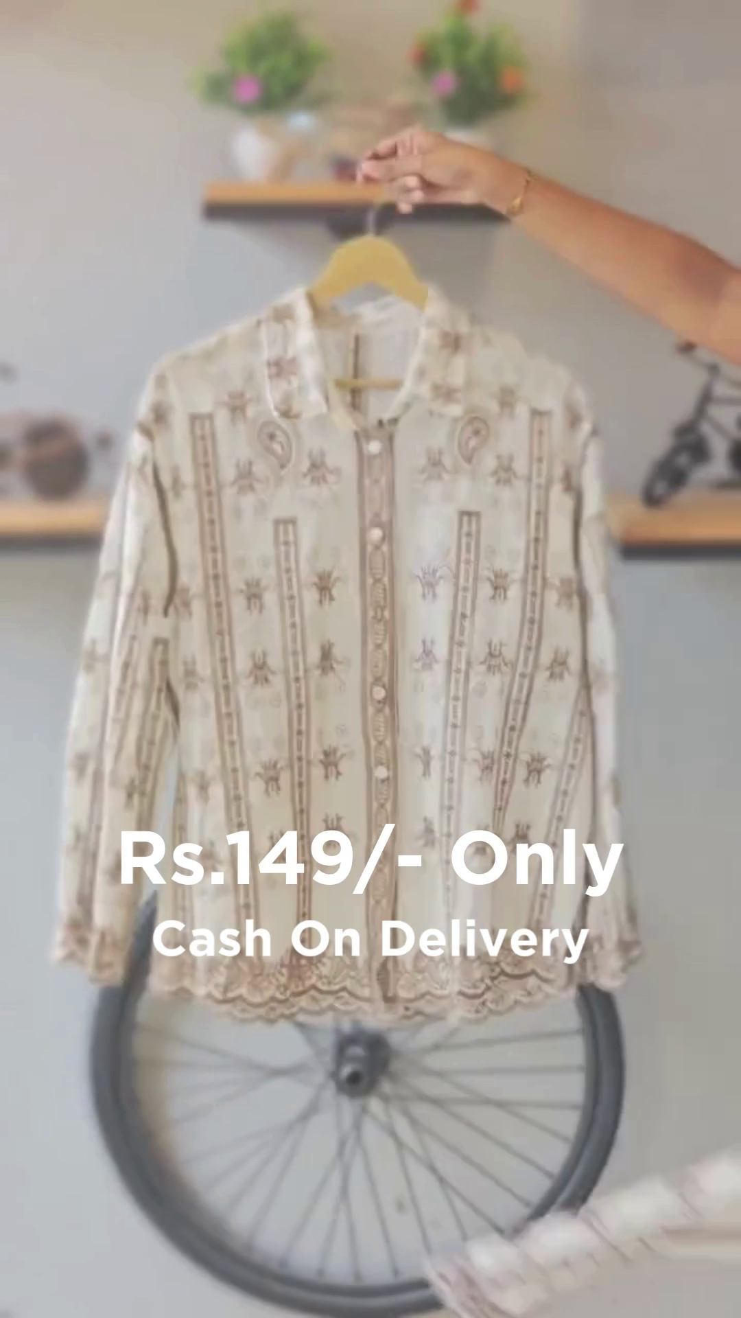 Minimal Beige Ethnic Shirt – Subtle Prints with Everyday Elegance