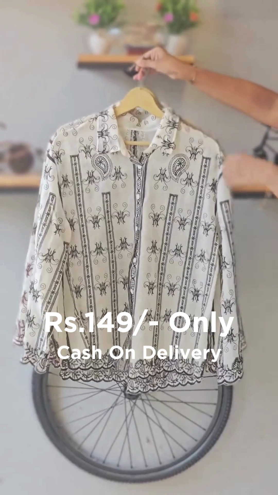 Minimal Beige Ethnic Shirt – Subtle Prints with Everyday Elegance
