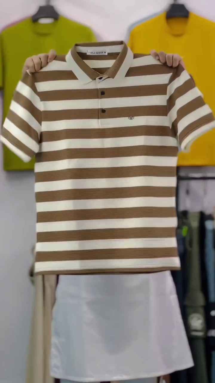Black & White Striped Polo Tee – Classic Smart Casual