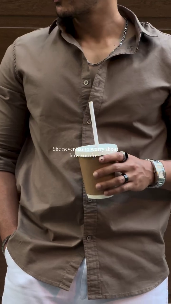 Smart Casual Brown Shirt Look – Effortlessly Stylish