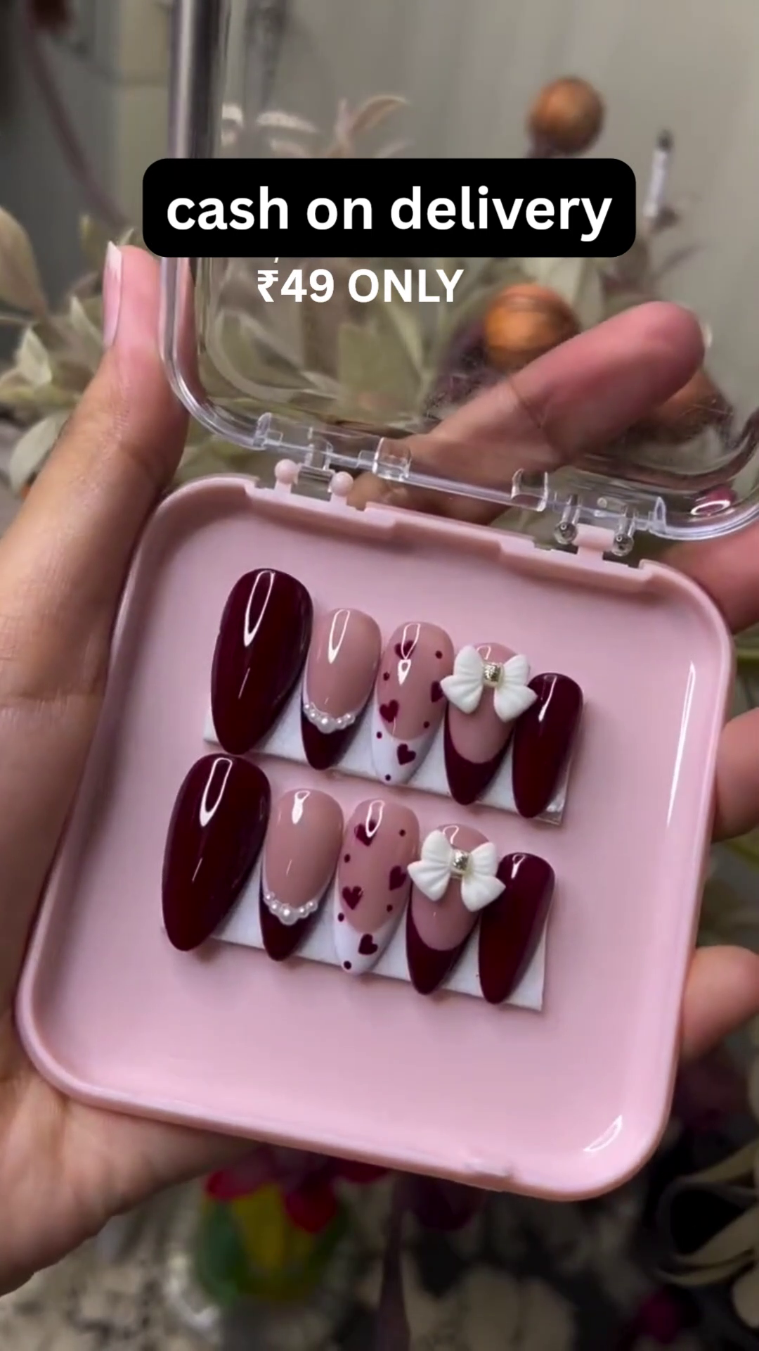 ❤️ Romantic Bow & Heart Press-On Nails – Instant Glam In Minutes