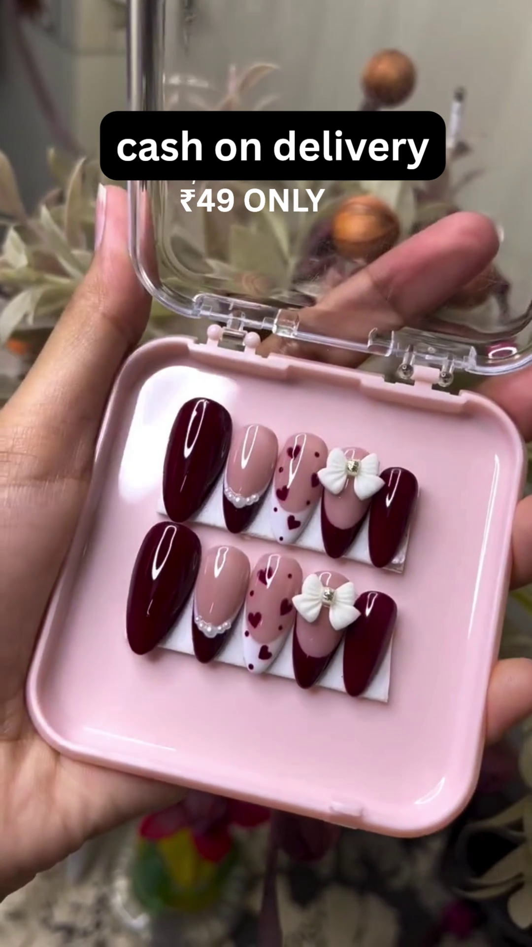 ❤️ Romantic Bow & Heart Press-On Nails – Instant Glam In Minutes