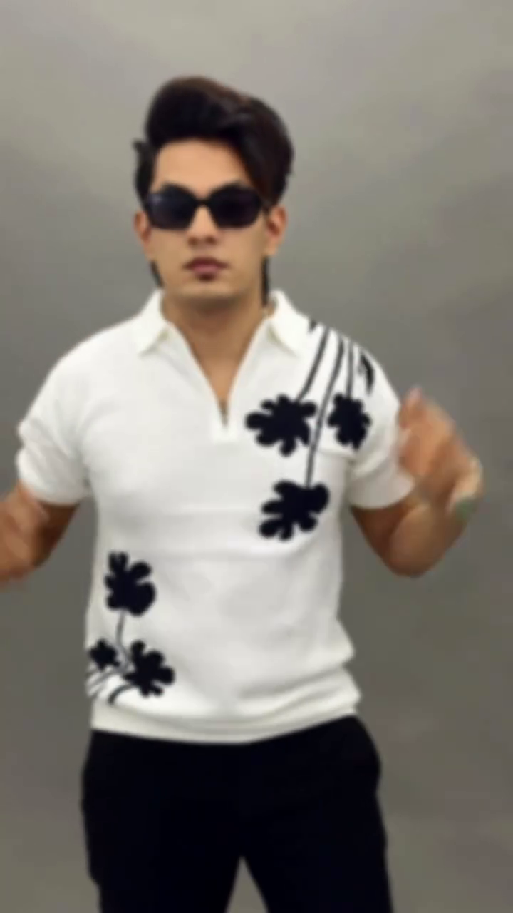 🌟 Premium Floral Knit Polo – Modern Style For Men