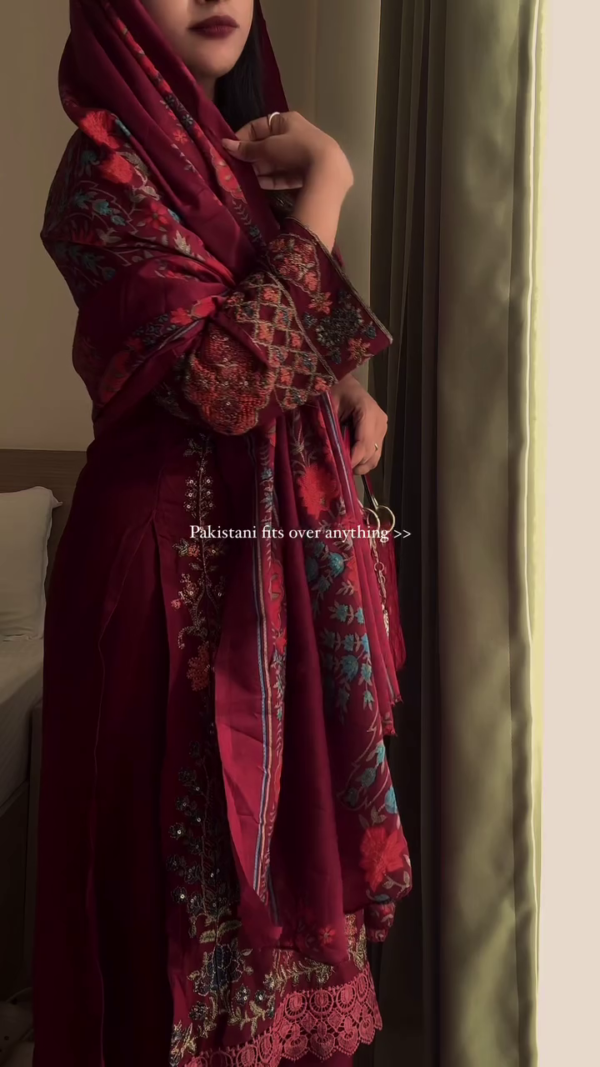 Royal Embroidered Jacquard Salwar Suit – A Classic Choice for Stylish Women - Image 3