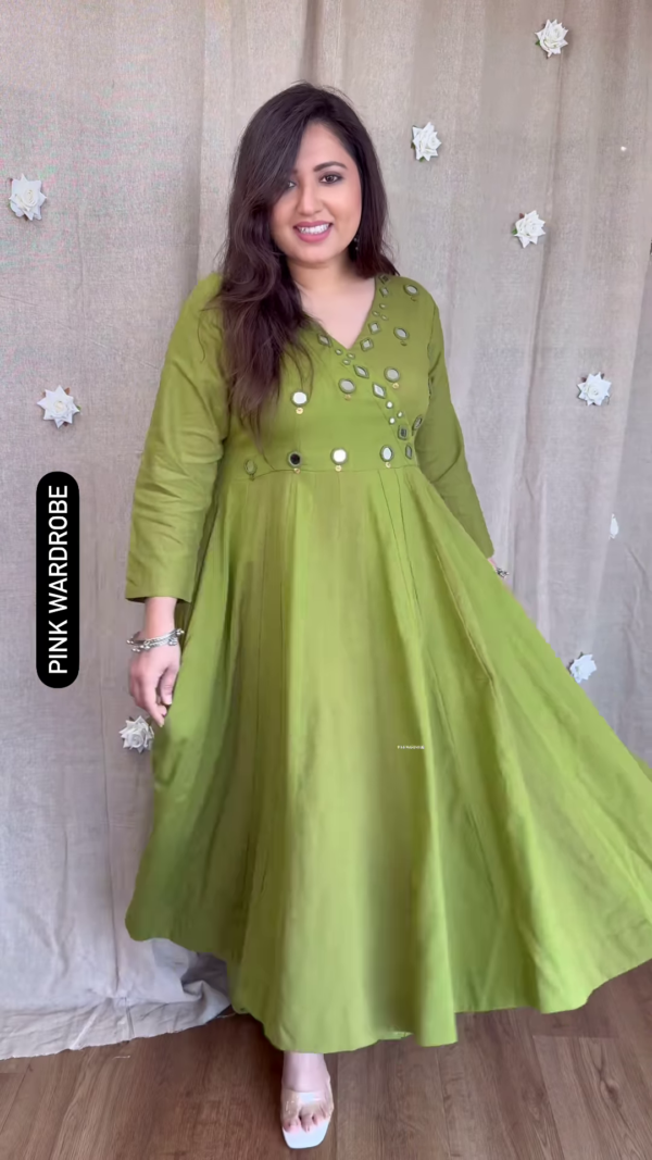 🌈 Enchanting Mirror Work Anarkali – A Play of Colors & Grace 🌈