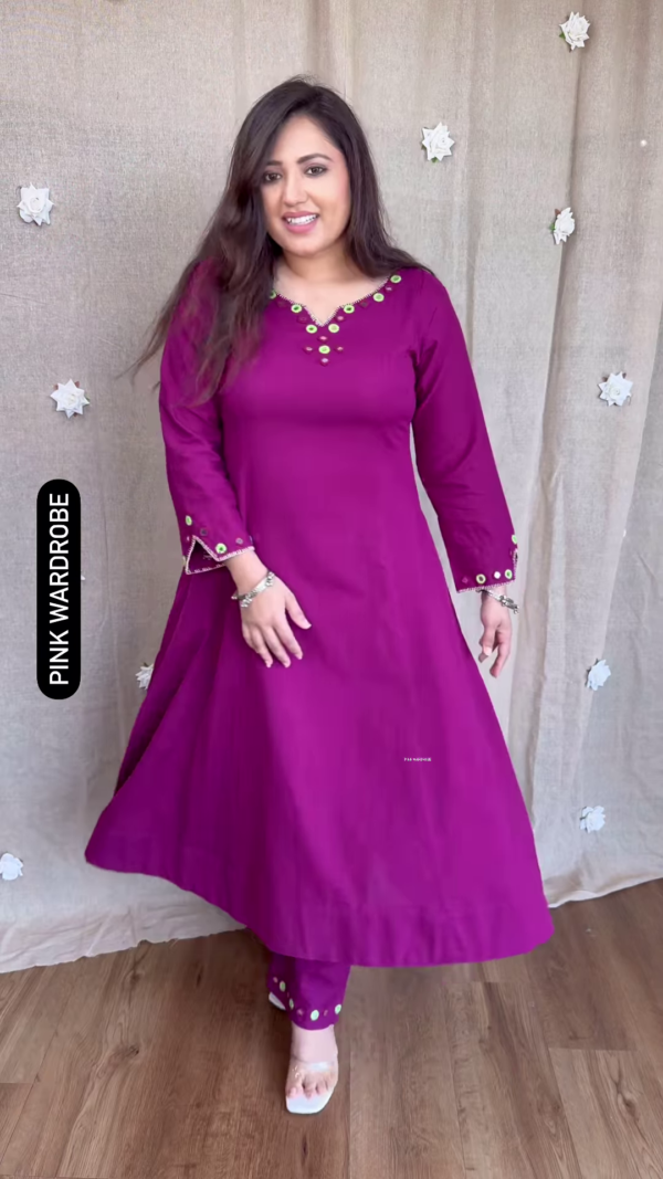 🌈 Enchanting Mirror Work Anarkali – A Play of Colors & Grace 🌈 - Image 4