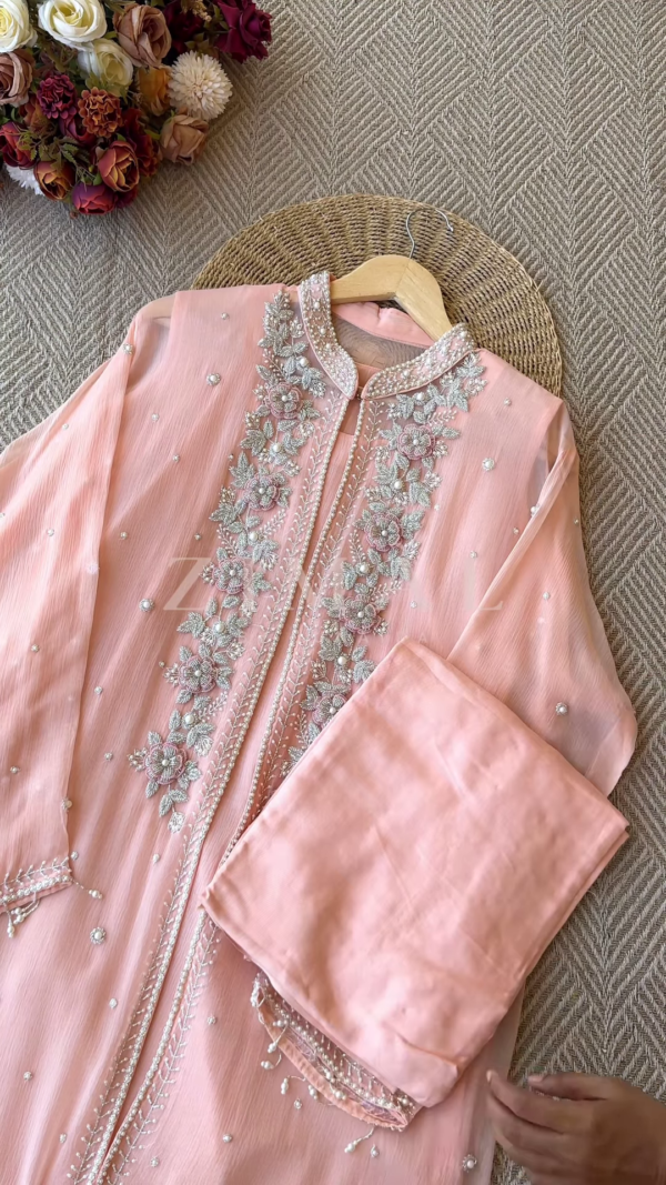 ✨ Ethereal Elegance – Handcrafted Embroidered Chiffon Suits ✨ - Image 3