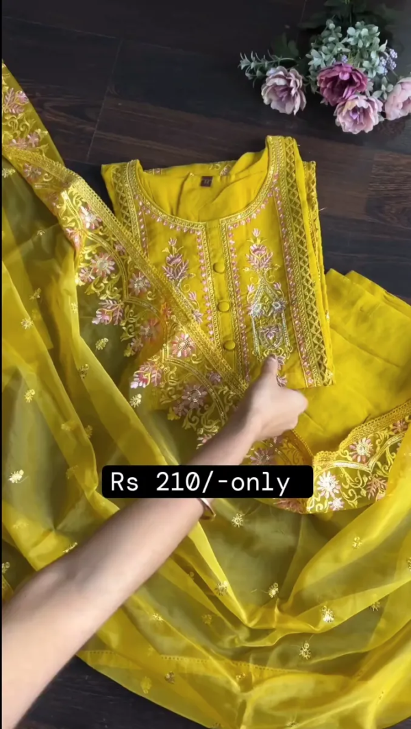 Golden Grace: Yellow Karachi Suit – A Radiance of Elegance and Tradition