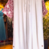Mauve Floral Printed High-Low Kurti with Off-White Palazzo Pants - Image 2