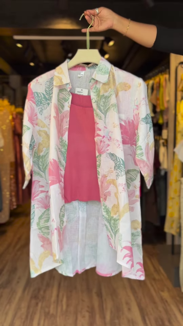 Tropical Breeze Leafy Printed Shirt with Inner – Chill in Style 🌴 - Image 3