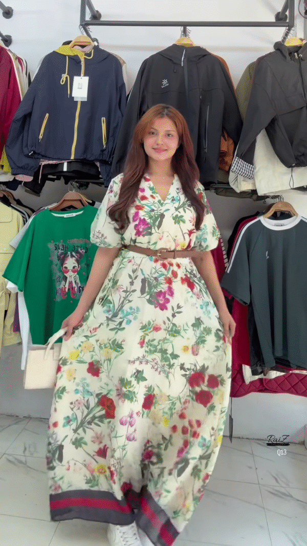 Multicolor Floral Flared Midi Dress – Effortless Summer Elegance - Image 3