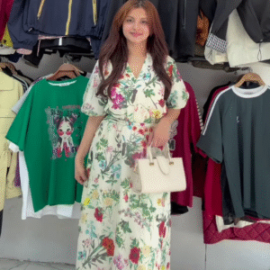 Multicolor Floral Flared Midi Dress – Effortless Summer Elegance