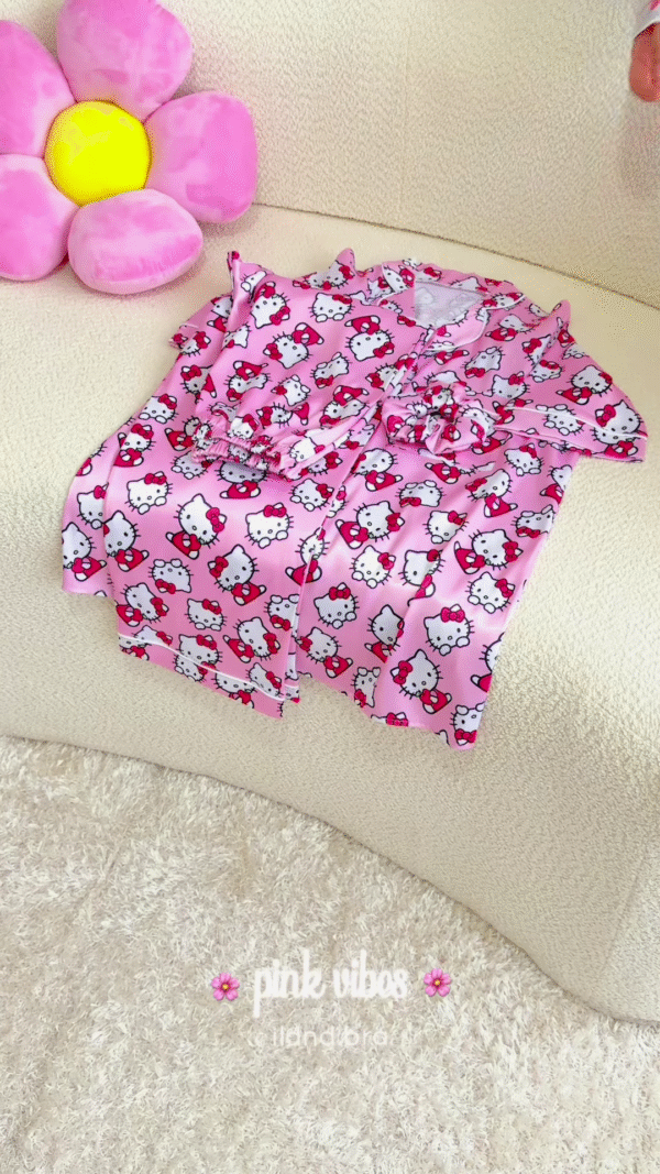 🐰💕 Cute Bunny Print Satin Nightshirt – Pink Dreams Edition 🌙✨