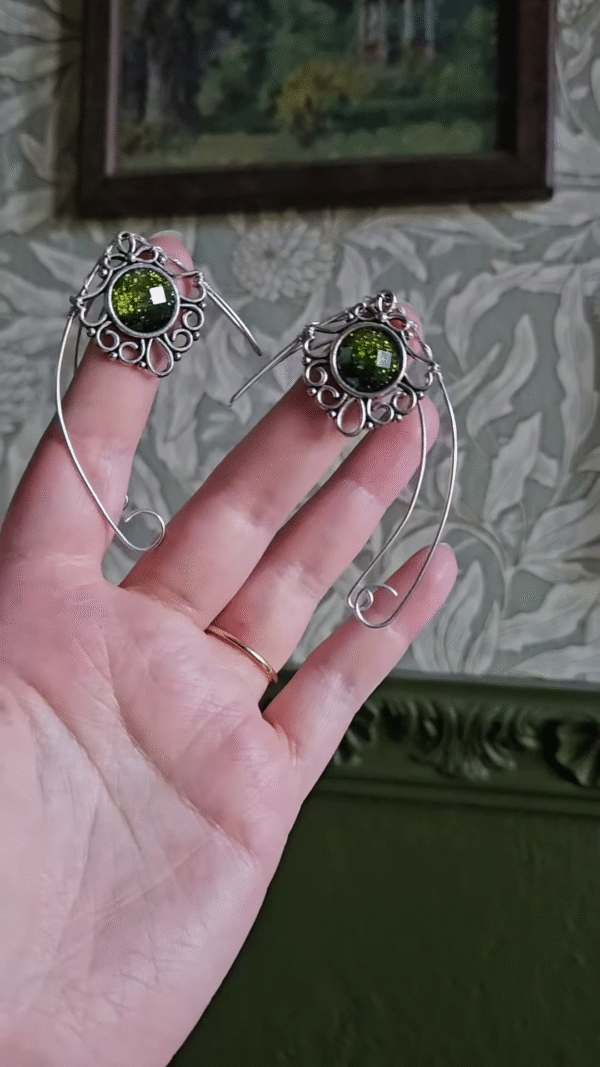 Fantasy Green Gem Fairy Wing Hair Comb" - Image 4