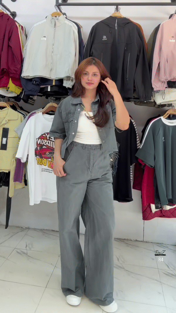 Stylish Grey Denim Co-ord Set - Image 2