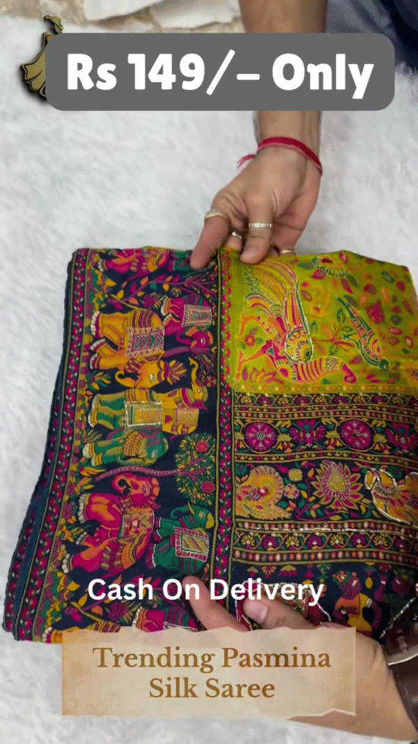 Rangin Pashmina Silk Saree