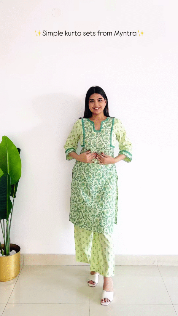 Elegant Floral Printed Kurta Set – Timeless Simplicity - Image 3