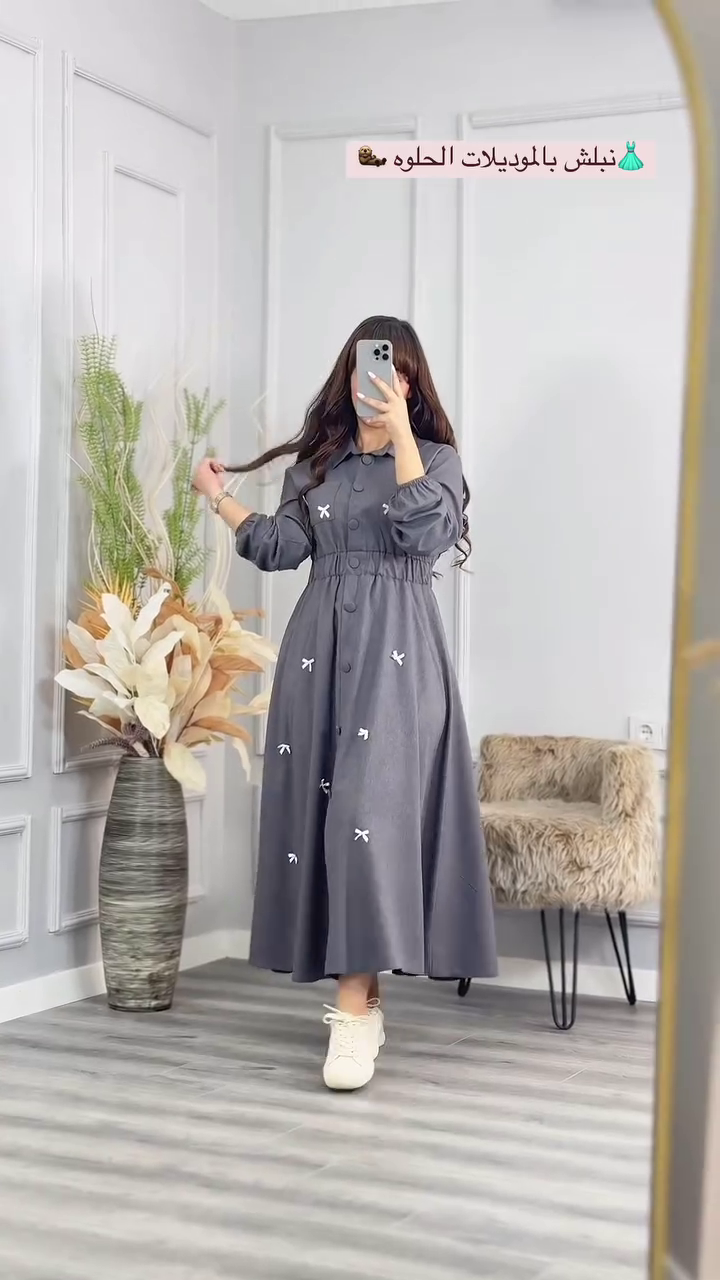 Modest Olive Green Buttoned Flared Dress – Effortless Elegance & Comfort - Image 5