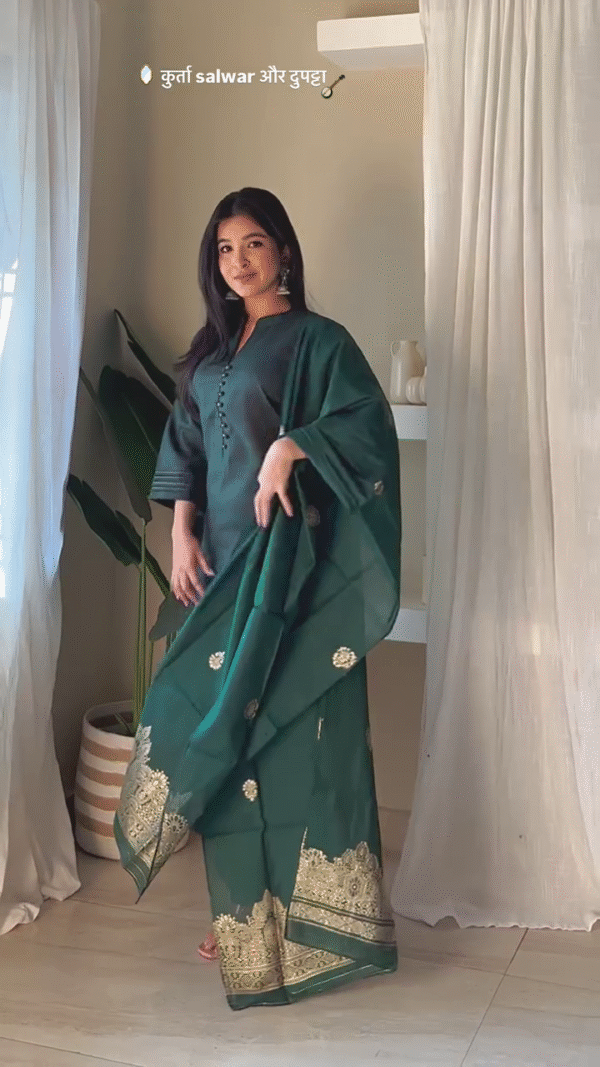Elegant Magenta Kurta Salwar with Dupatta Set - Image 5