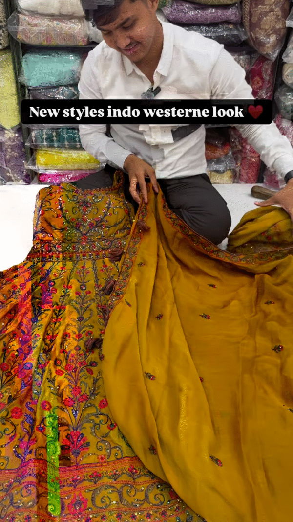 Yellow Bel Buti Patterned Stitched Suit - Image 4