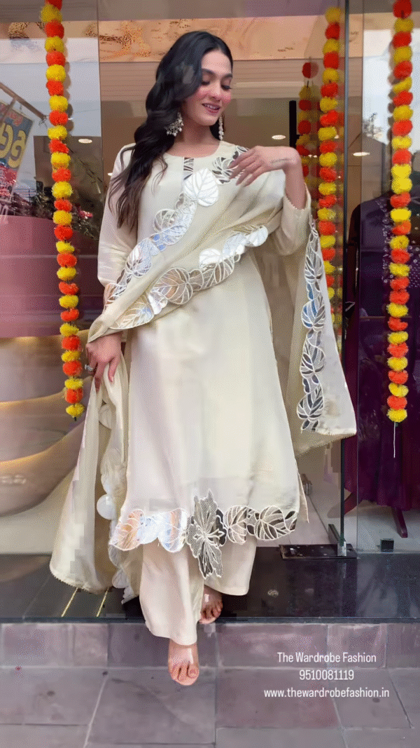 Elegant Platinum White Gold Dress – A Timeless Statement of Luxury & Glamour - Image 2