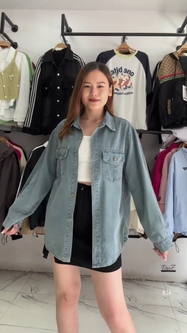 Oversized Denim Shirt – Casual & Versatile Wardrobe Staple - Image 2