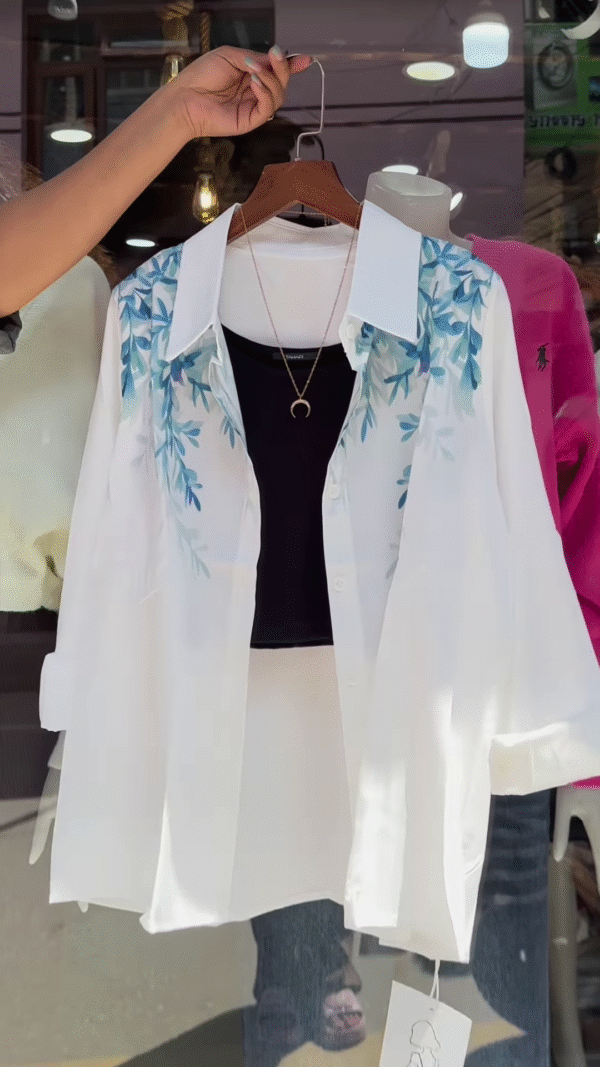 🌿 Elegant Floral Embroidered Shirt – Available in 3 Colors! 🌿