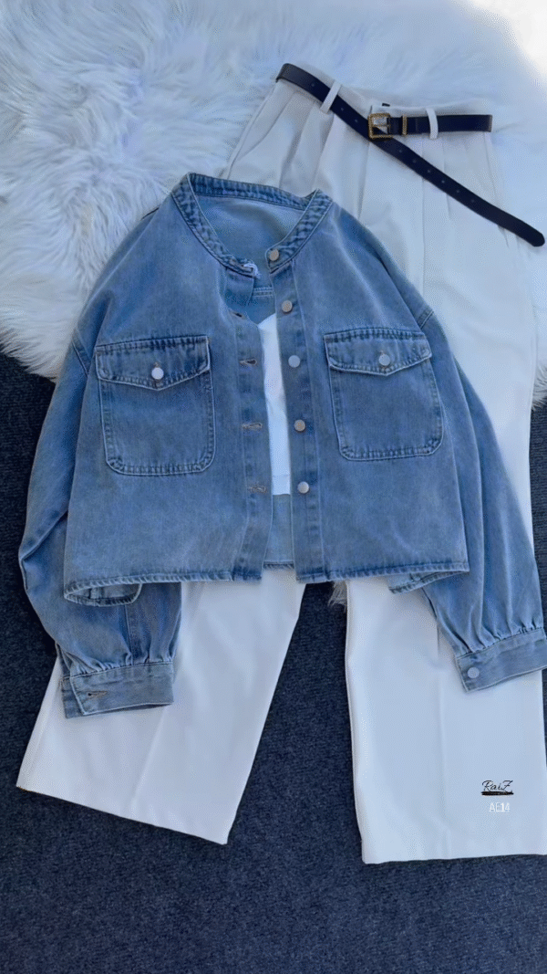 🌸 Casual Chic Denim & White Co-Ord Set – Effortless Everyday Style