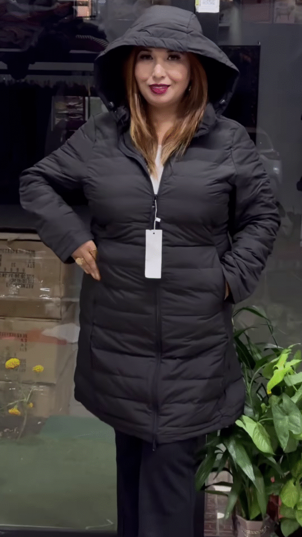 ❄️ Winter Luxe Puffer Coat – Gray, Red, Yellow & Black Edition 🖤❤️💛🌫️ - Image 5